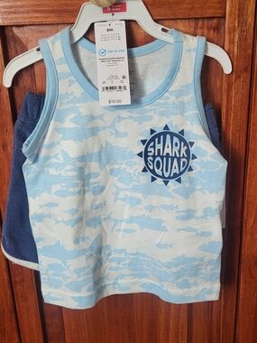 Shark Squad Light Blue Tank Top for Kids